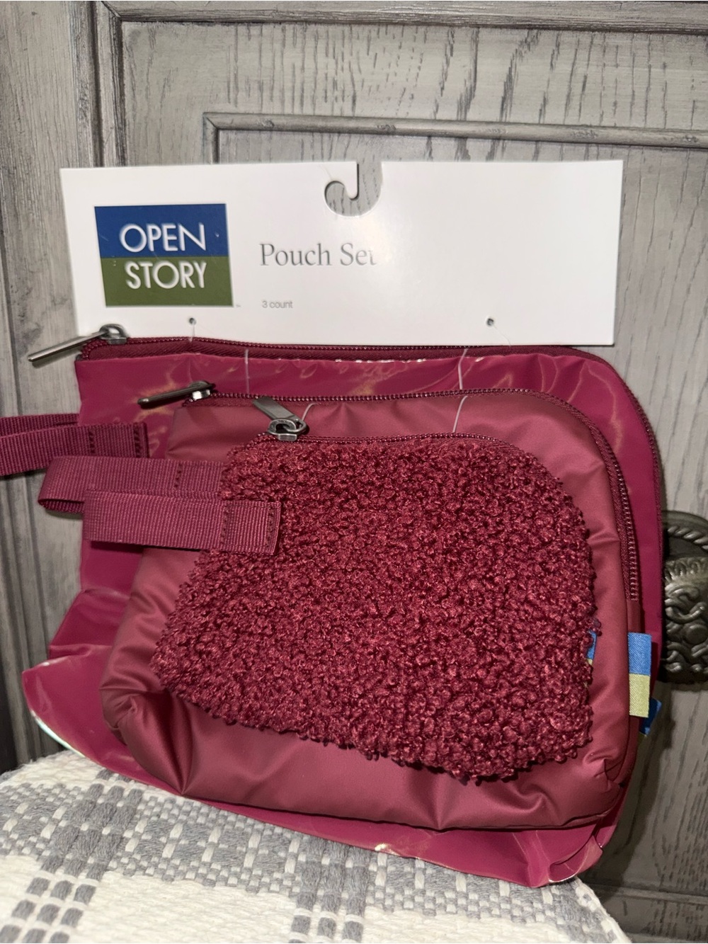 Open Story Women's Pink Pouch Set - 3 Pack
